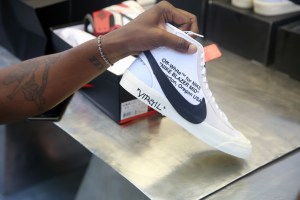 Virgil Abloh signing Nike trainers