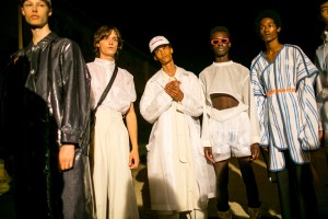 Backstage at Off-White Men's Spring 2018 show