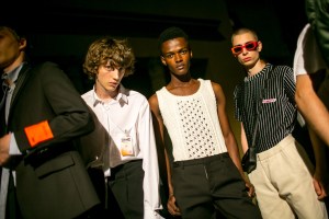 Backstage at Off-White Men's Spring 2018 show