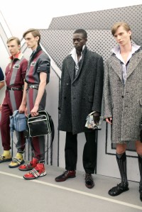 Backstage at Prada Men's Spring 2018