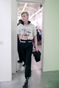 Backstage at Prada Men's Spring 2018