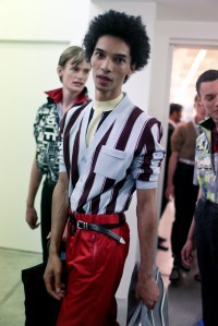 Backstage at Prada Men's Spring 2018