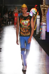 Model on the catwalkMOSCHINO Spring Summer 2018 Menswear and Women's Resort Collection, Runway, Los Angeles, USA - 08 Jun 2017