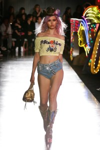 Model on the catwalkMOSCHINO Spring Summer 2018 Menswear and Women's Resort Collection, Runway, Los Angeles, USA - 08 Jun 2017