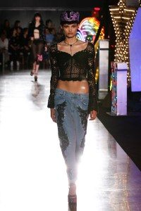 Model on the catwalkMOSCHINO Spring Summer 2018 Menswear and Women's Resort Collection, Runway, Los Angeles, USA - 08 Jun 2017