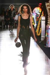 Model on the catwalkMOSCHINO Spring Summer 2018 Menswear and Women's Resort Collection, Runway, Los Angeles, USA - 08 Jun 2017