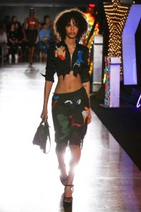 Model on the catwalkMOSCHINO Spring Summer 2018 Menswear and Women's Resort Collection, Runway, Los Angeles, USA - 08 Jun 2017