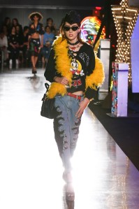 Model on the catwalkMOSCHINO Spring Summer 2018 Menswear and Women's Resort Collection, Runway, Los Angeles, USA - 08 Jun 2017