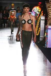 Model on the catwalkMOSCHINO Spring Summer 2018 Menswear and Women's Resort Collection, Runway, Los Angeles, USA - 08 Jun 2017