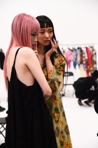 Models backstageMOSCHINO Spring Summer 2018 Menswear and Women's Resort Collection, Backstage, Los Angeles, USA - 08 Jun 2017
