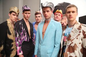 Models backstageMOSCHINO Spring Summer 2018 Menswear and Women's Resort Collection, Los Angeles, USA - 08 Jun 2017