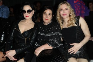 Dita Von Teese, guest and Courtney Love in the front rowMOSCHINO Spring Summer 2018 Menswear and Women's Resort Collection, Los Angeles, USA - 08 Jun 2017