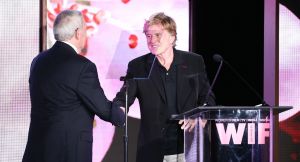 Dan Rather and Robert RedfordWomen In Film Crystal and Lucy Awards, Show, Los Angeles, USA - 13 Jun 2017