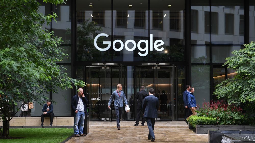 Pedestrian walk past by the Google office in St Pancras in London, Britain, 27 June 2017. The European Commission on 27 June 2017 would fine the Google with 2.4 billion euros for abusing its dominance as a search engine. The company has 90 days to stop its illegal activities or face fines.European Competition Commissioner fines Google 2.4 billion euros for abusing search engine dominance, London, United Kingdom - 27 Jun 2017