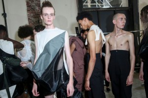 Backstage at Rick Owens Men's Spring 2018