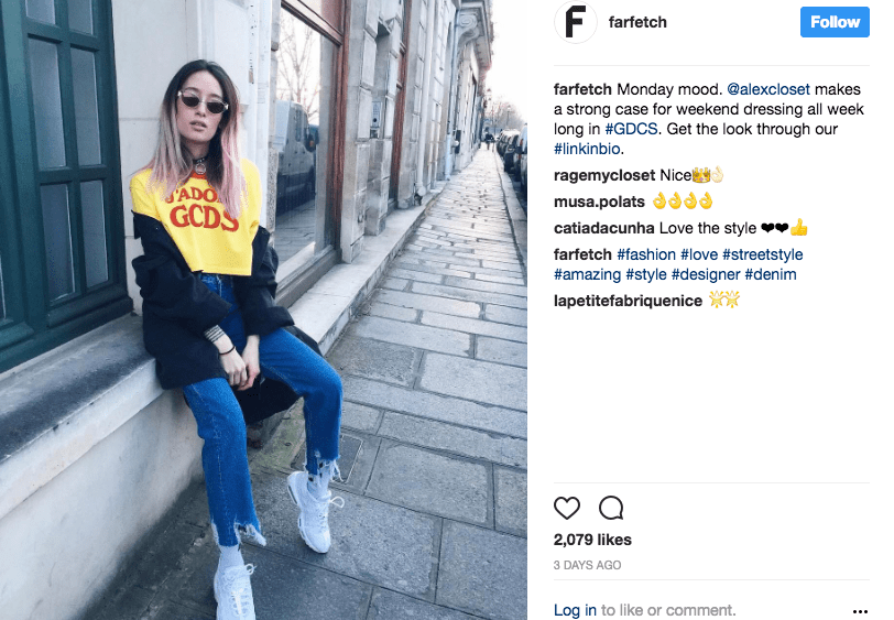 farfetch, instagram, social media, e-commerce