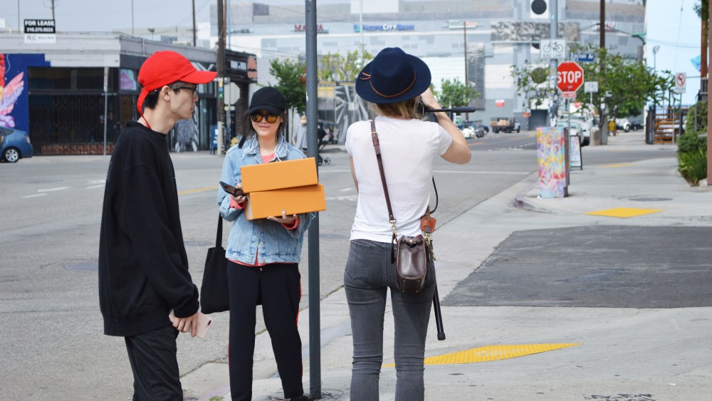Los Angeles shoppers at the Louis Vuitton x Supreme pop-up
