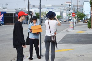 Los Angeles shoppers at the Louis Vuitton x Supreme pop-up