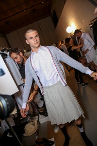 Backstage at Thom Browne Men's Spring 2018