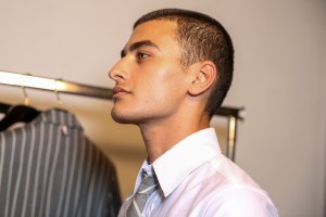 Backstage at Thom Browne Men's Spring 2018