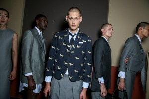 Backstage at Thom Browne Men's Spring 2018
