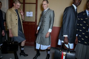 Backstage at Thom Browne Men's Spring 2018