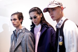 Backstage at Versace Men's Spring 2018
