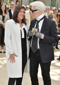 Anne Hidalgo and Karl Lagerfeld at Chanel