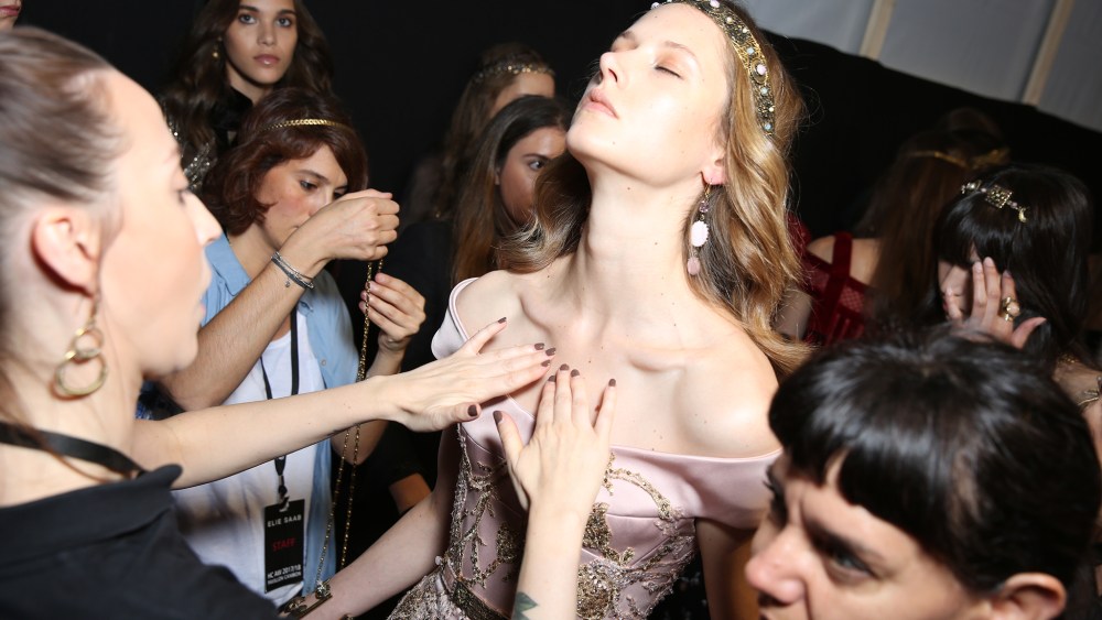 Backstage at Elie Saab Couture Fall 2017