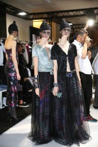 Backstage at Giorgio Armani Privé Couture Fall 2017