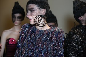 Backstage at Giorgio Armani Privé Couture Fall 2017