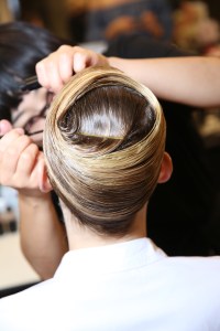 Backstage at Giorgio Armani Privé Couture Fall 2017