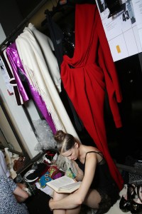 Backstage at Jean Paul Gaultier Couture Fall 2017