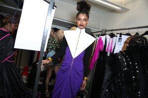 Backstage at Jean Paul Gaultier Couture Fall 2017