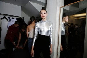Backstage at Jean Paul Gaultier Couture Fall 2017