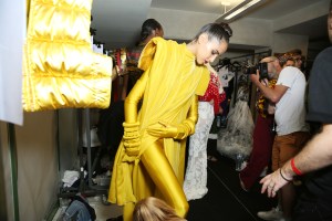 Backstage at Jean Paul Gaultier Couture Fall 2017