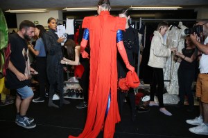 Backstage at Jean Paul Gaultier Couture Fall 2017