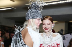 Backstage at Jean Paul Gaultier Couture Fall 2017