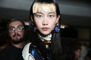 Backstage at Jean Paul Gaultier Couture Fall 2017