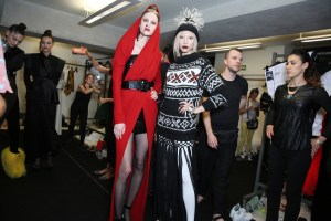 Backstage at Jean Paul Gaultier Couture Fall 2017