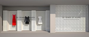 Azzedine at Barneys: A rendering of the windows at Barneys' Downtown New York store. The installation features dresses from Azzedine Alaia's exclusinve collection in observance of his 35th anniversary at the store.
