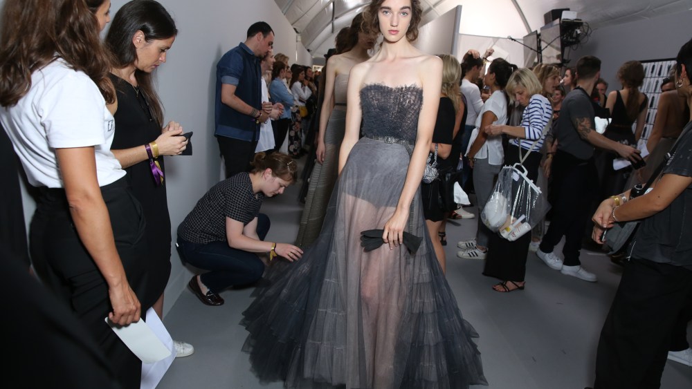 Backstage at Christian Dior Couture Fall 2017