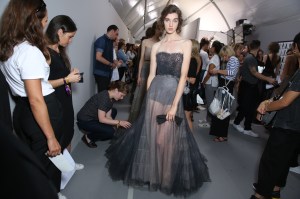 Backstage at Christian Dior Couture Fall 2017