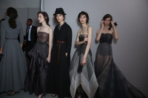 Backstage at Christian Dior Couture Fall 2017