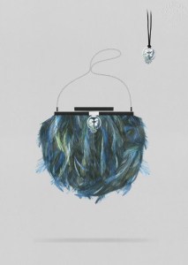 Love Birds Bag: White gold, sapphires, emeralds, brilliant-cut diamonds, onyx.