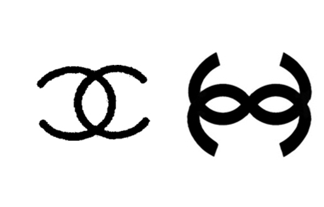 The Chanel logo (left) and the contested symbol (right).