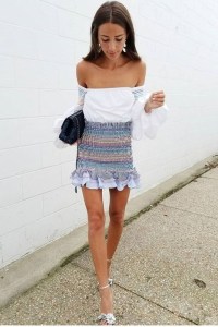 Arielle Charnas of Something Navy sold over $40,000 worth of this Petersyn top and skirt within two days of posting this photo on Instagram and including it in her Instagram Story.