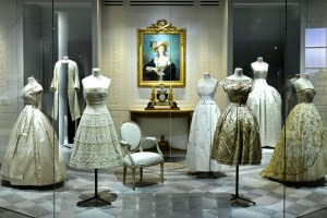 Designs by Christian Dior and Raf Simons in the Dior exhibition at Les Arts Décoratifs. 