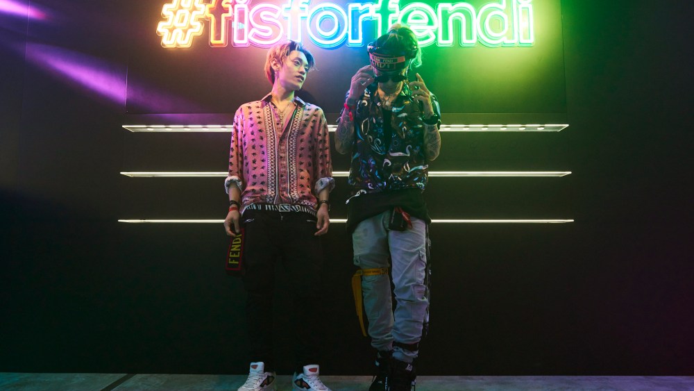 Rapper Okasian (right) at the F is for Fendi Hong Kong party.