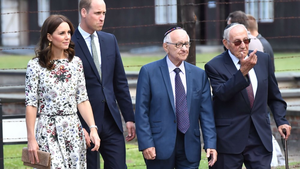 The Duchess of Cambridge (in Erdem) and Prince William visit Stutthof Concentration Camp in Poland